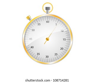 Vector illustration silver and gold stopwatch