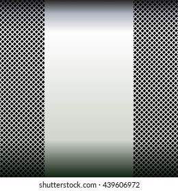 Vector illustration of Silver grid on a black background. Silver ribbon.