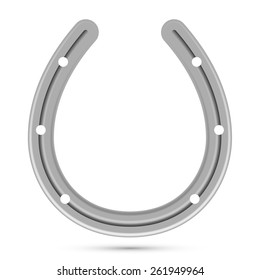 Vector illustration of silver horseshoe