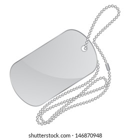 Vector illustration of silver identity tag