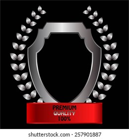 Vector illustration of Silver laurel wreath. Premium quality 100%