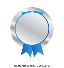 Vector illustration of silver medal isolated on the white background