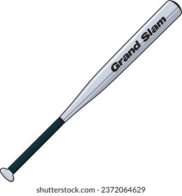 Vector illustration of silver metal bat