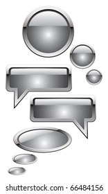 vector illustration of silver metal chat boxes, speech bubbles