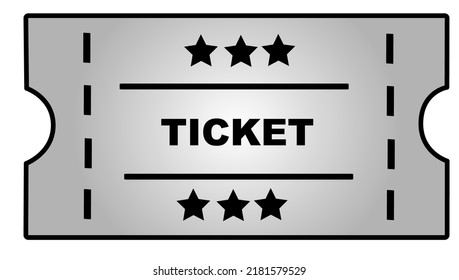  Vector illustration of silver minimalistic ticket can be used  for web design as banner, for flyer, card, brochure print.  
