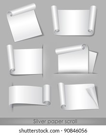 vector illustration of silver paper scroll