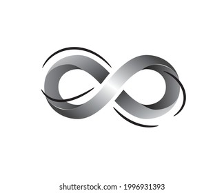 vector illustration of silver ribbon infinity