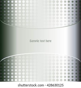 Vector illustration of Silver ribbon. Text on a silver plate.