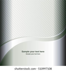Vector illustration of Silver ribbon and text on background with stripes.