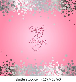 Vector illustration of Silver sequins on a pink background