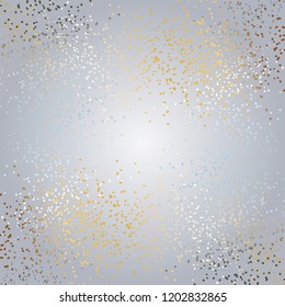 Vector illustration of Silver sequins. Shine on a gray background