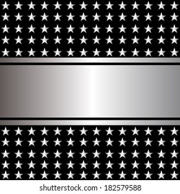 Vector illustration of Silver stars on a black background