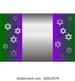 Vector illustration of Silver stars on a green - purple background