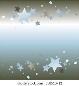 Vector illustration of Silver stars on a silver background.