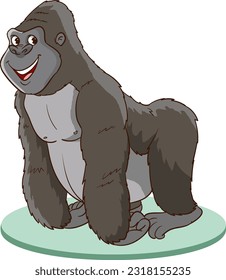 ilustración vectorial de silverback gorila.dibujo aislado sobre fondo blanco