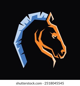 vector illustration of simple and abstract  horse head