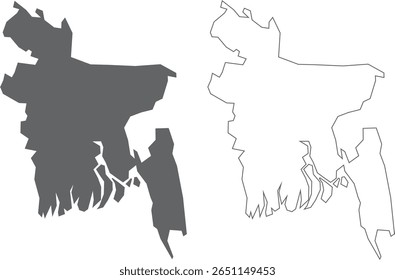 vector illustration of simple abstract map of Bangladesh