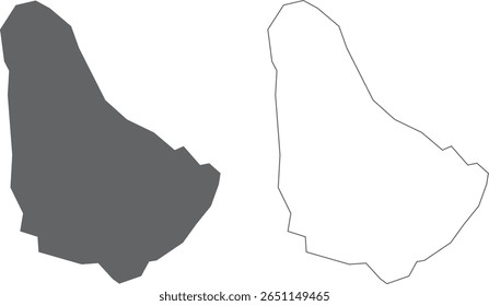 vector illustration of simple abstract map of Barbados
