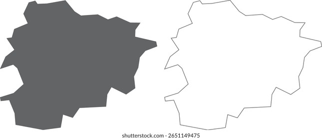 vector illustration of simple abstract map of Andorra