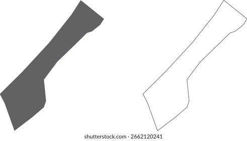 Ilustración vectorial de un mapa abstracto simple de la Franja de Gaza