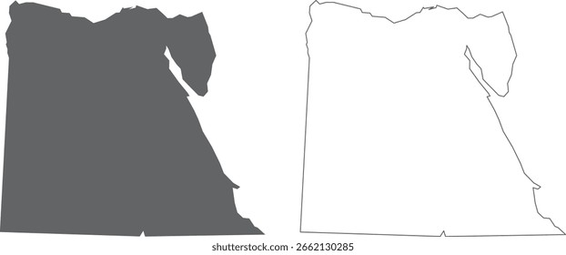 ilustração vetorial do mapa abstrato simples do Egito	
