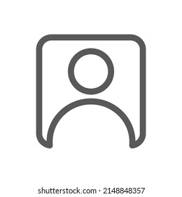 vector illustration of simple account template icon in a box, contact people icon, outline people icon in a box.