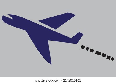 Ilustración vectorial de un avión simple con humo detrás
