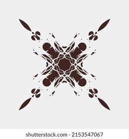 vector illustration, simple attractive, unique, symmetrical, monochrome, for decoration