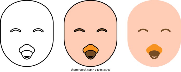 Vector illustration of simple baby face pack