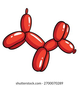 Ilustração vetorial de uma criação de balão simples sobre fundo branco adequado para festa de aniversário de decoração festiva ou celebração com tema de design criativo