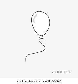 Vector illustration. Simple baloon. Sketch. Drawing for children. Line icon