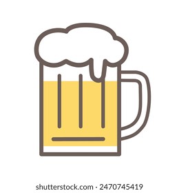 Ilustración vectorial de cerveza simple (con contorno)