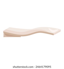 Vector illustration of a simple beige wooden board with a smooth surface, isolated on a white background