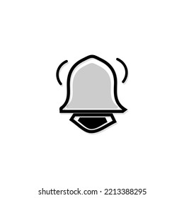 ilustración vectorial de un icono de campana simple para la información de mensaje entrante.