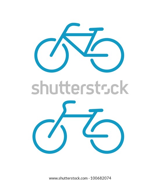 Vector Illustration Simple Bicycle Icons Stock Vector Royalty Free