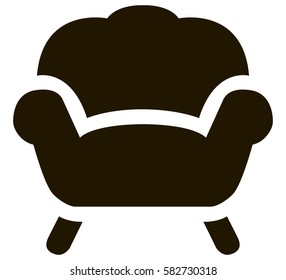 Vector illustration of simple black armchair icon