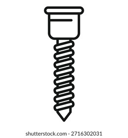 Ilustración vectorial de un simple dibujo de línea negra de un tornillo