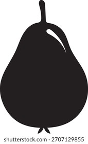 Ilustración vectorial de una simple silueta de pera negra.