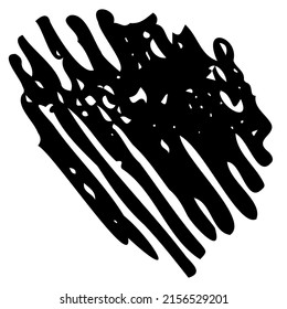 Vector illustration. Simple black sloppy Blot isolated on white. Hand drawn Splat of Ink. Grungy Effect. Perfect for poster, banner, collage, cards.