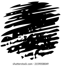Vector illustration. Simple black sloppy Blot isolated on white. Hand drawn Splat of Ink. Grungy Effect. Perfect for poster, banner, collage, cards.