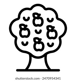 Vector illustration of a simple black and white line icon of a money tree, representing financial growth, wealth, and prosperity