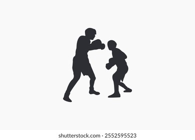 Vector illustration of a simple boxing sport silhouette.