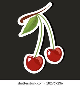 Vector illustration of a simple bright berry- Cherry