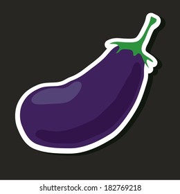 Vector illustration of a simple bright vegetable - Eggplant 