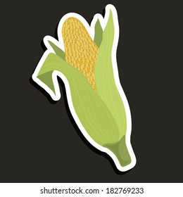 Vector illustration of a simple bright vegetable - Corn