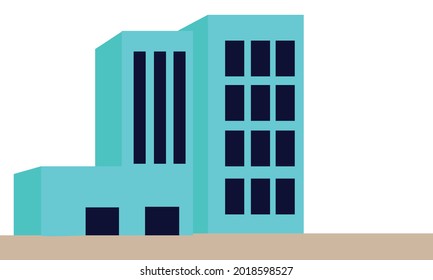 Vector illustration of a simple building with multiple windows