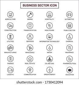 vector illustration of Simple business sector icon collection, fit for mobile application, website, e-commerce, presentation, and etc