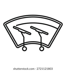 Vektorgrafik eines einfachen Auto-Armaturenbrett-Symbols in Schwarz-Weiß