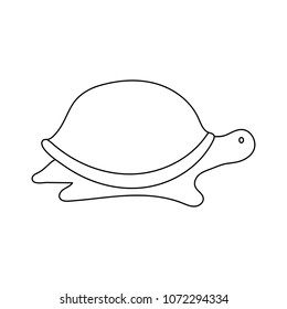 Vector illustration of simple cartoon outline turtle.