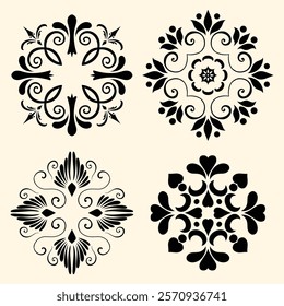 vector illustration of simple ceramic silhouette motif